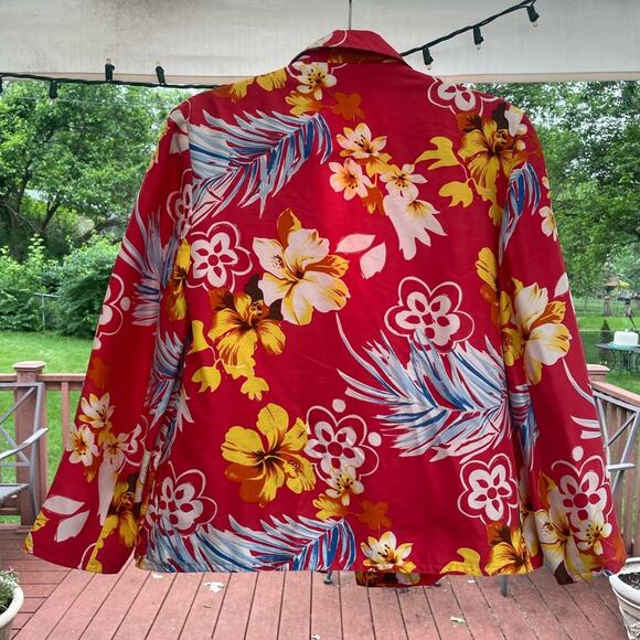 Harve Bernard 100% silk Hawaiian print blazer - Picture 2 of 6